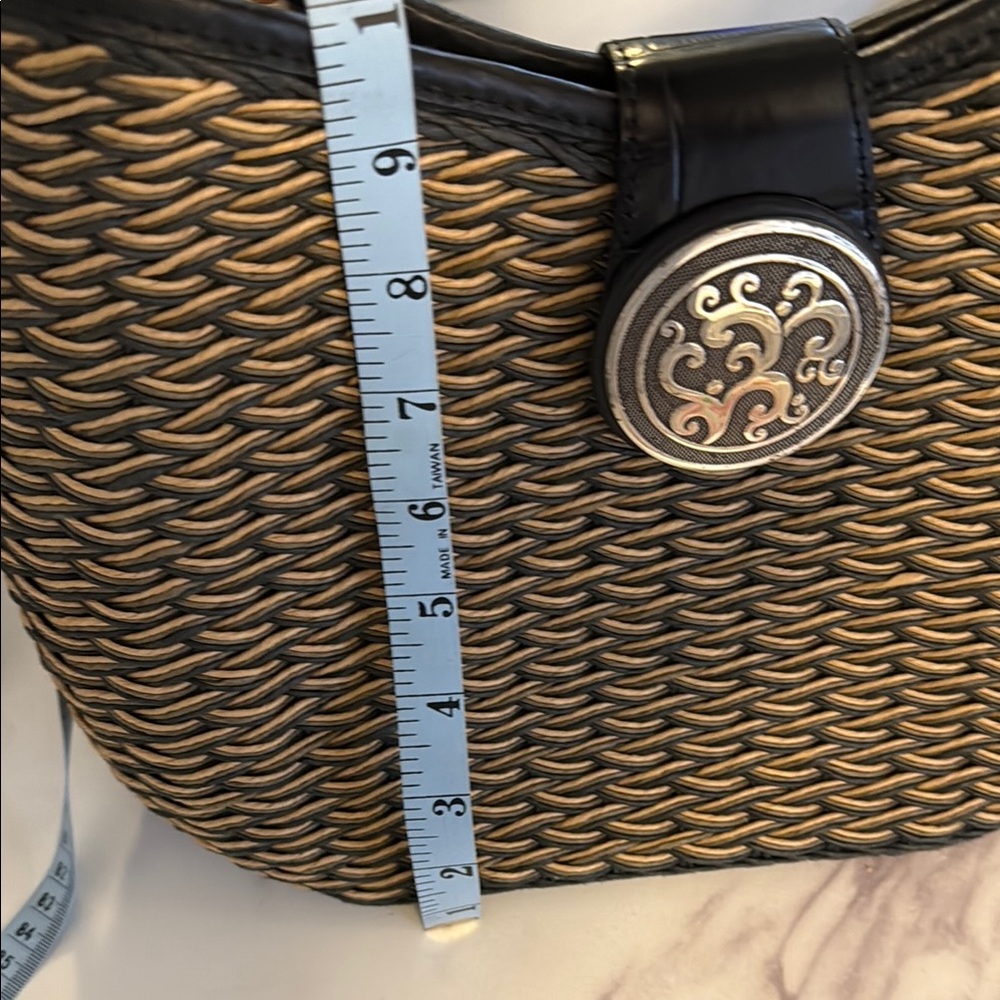 Brighton Black and Tan Shoulder Bag with Chain Straps - Picture 6 of 10